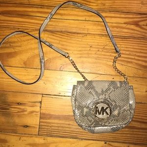 Michael Kors snakeskin cross body purse